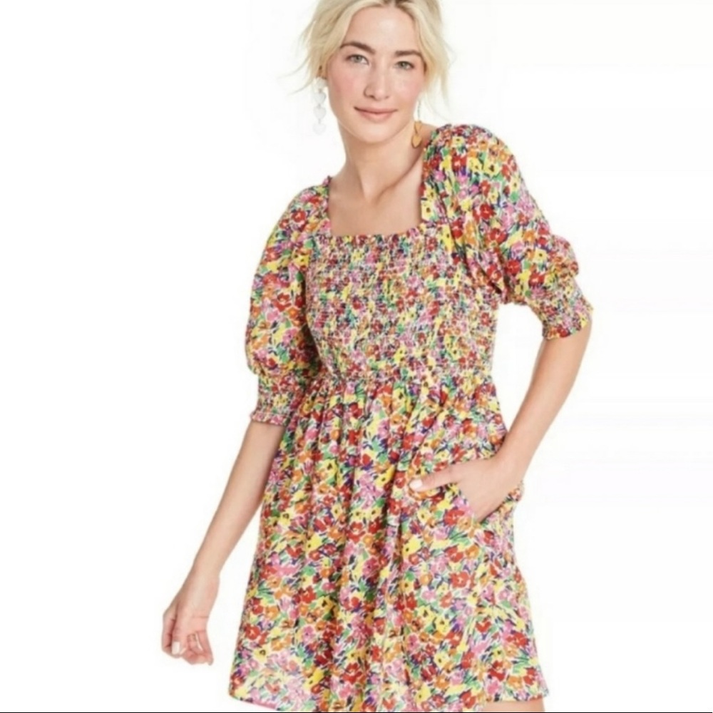 RIXO for target NWTG pink multi color dress